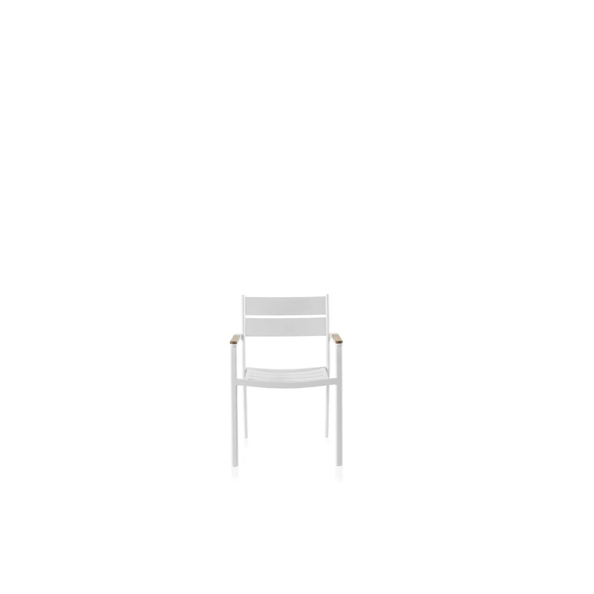 Fauteuil de Repas Aluminiuim et Teck Blanc Sims