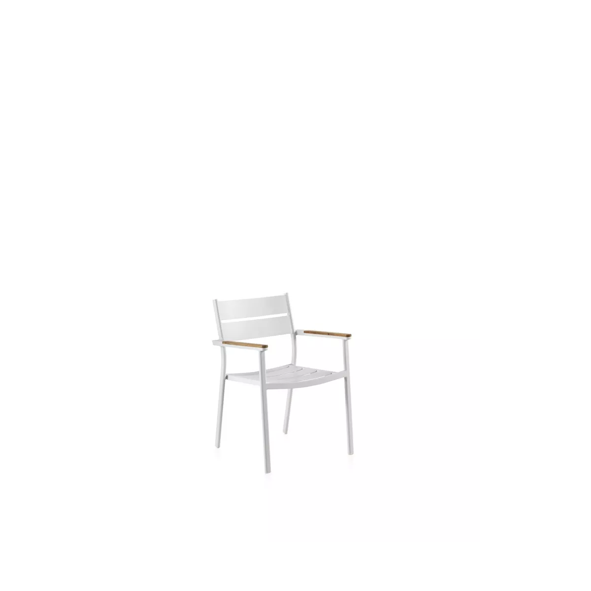 Fauteuil de Repas Aluminiuim et Teck Blanc Sims