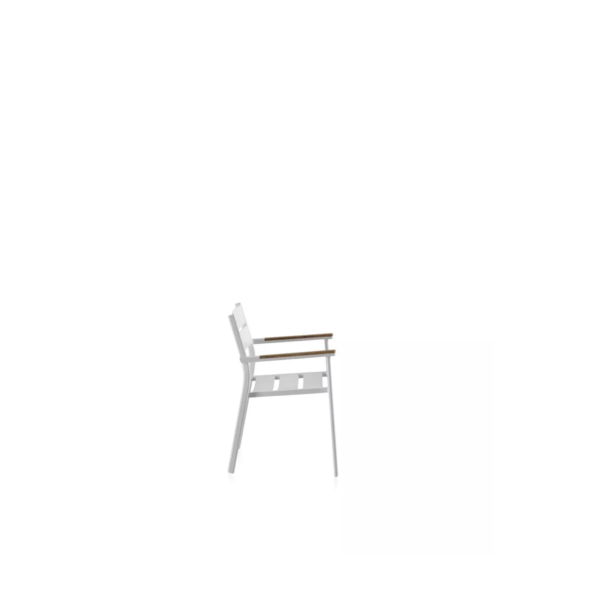Fauteuil de Repas Aluminiuim et Teck Blanc Sims