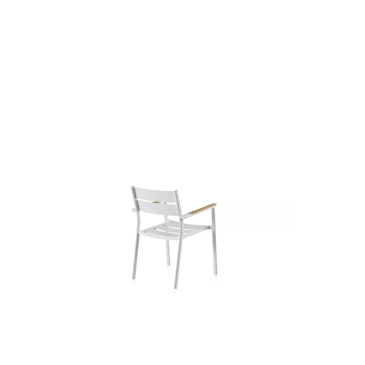 Fauteuil de Repas Aluminiuim et Teck Blanc Sims