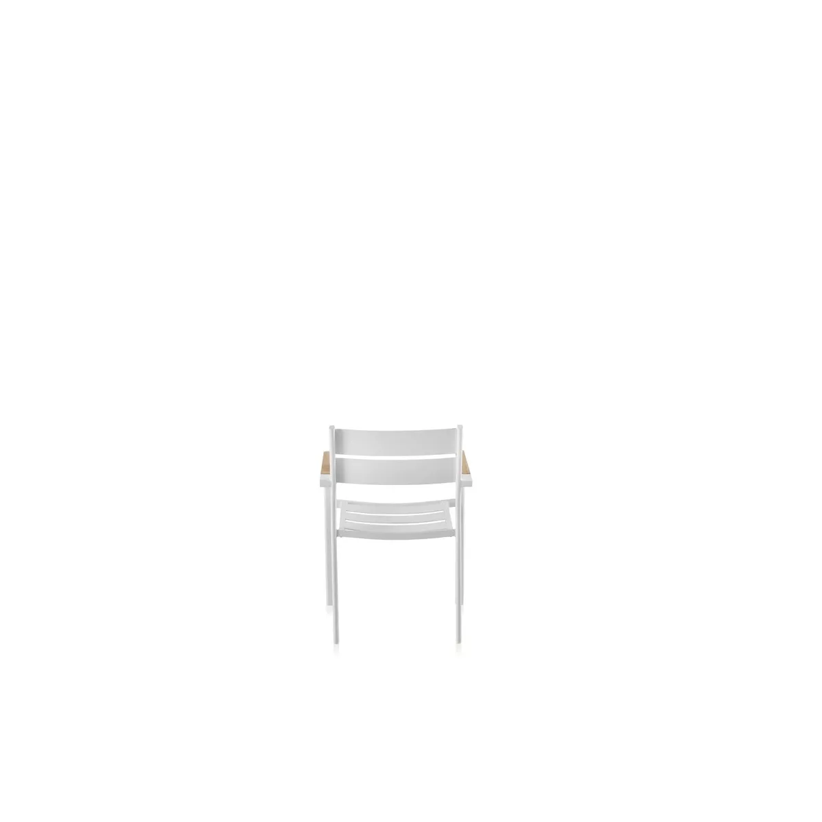 Fauteuil de Repas Aluminiuim et Teck Blanc Sims