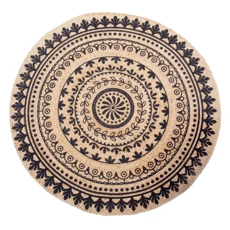 Tapis jupe 120x120 Naturel et Noir