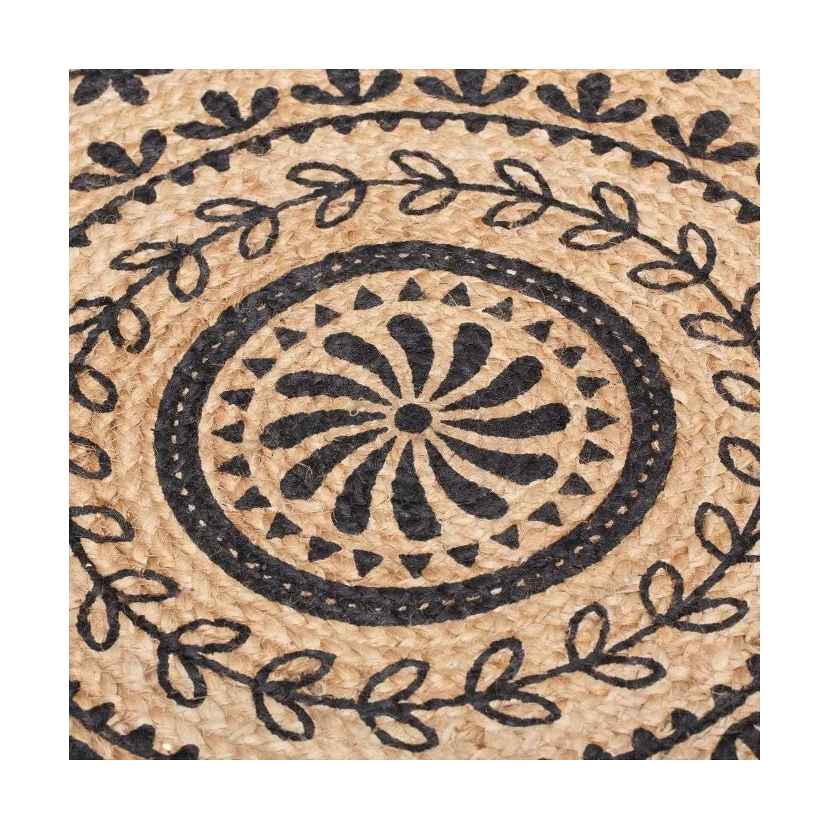 Tapis jupe 120x120 Naturel et Noir