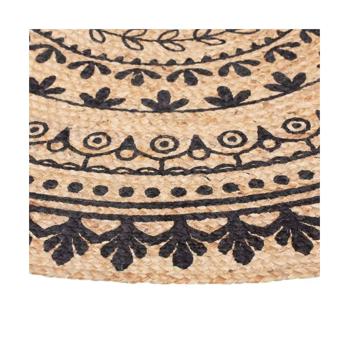 Tapis jupe 120x120 Naturel et Noir