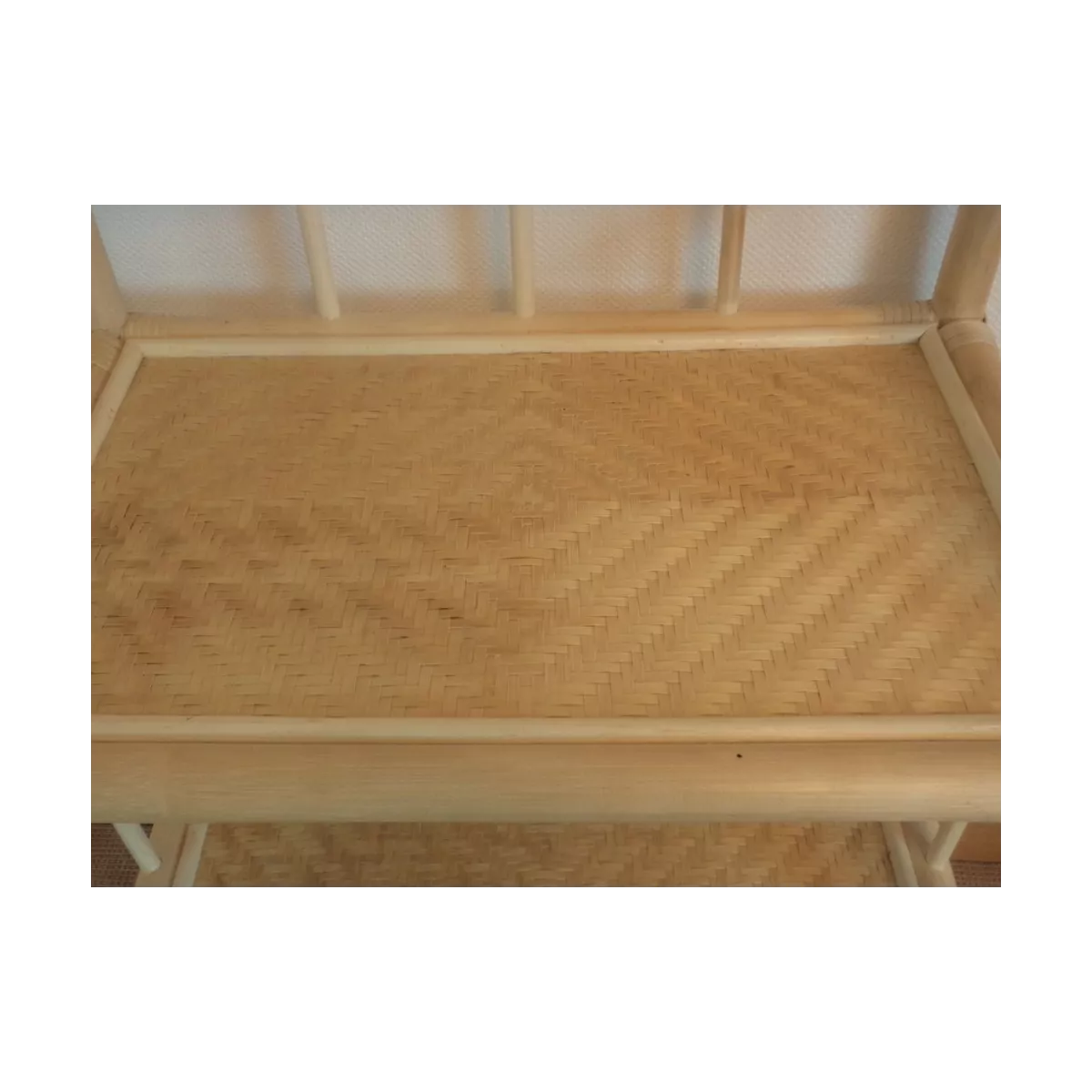 Etagère Clowny 3 Plateaux  Avec Rebord  Rotin Naturel 55x35x85