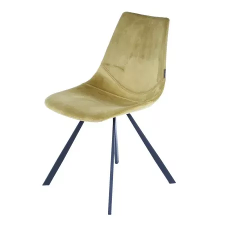 Chaise Alecia Velours Moutarde