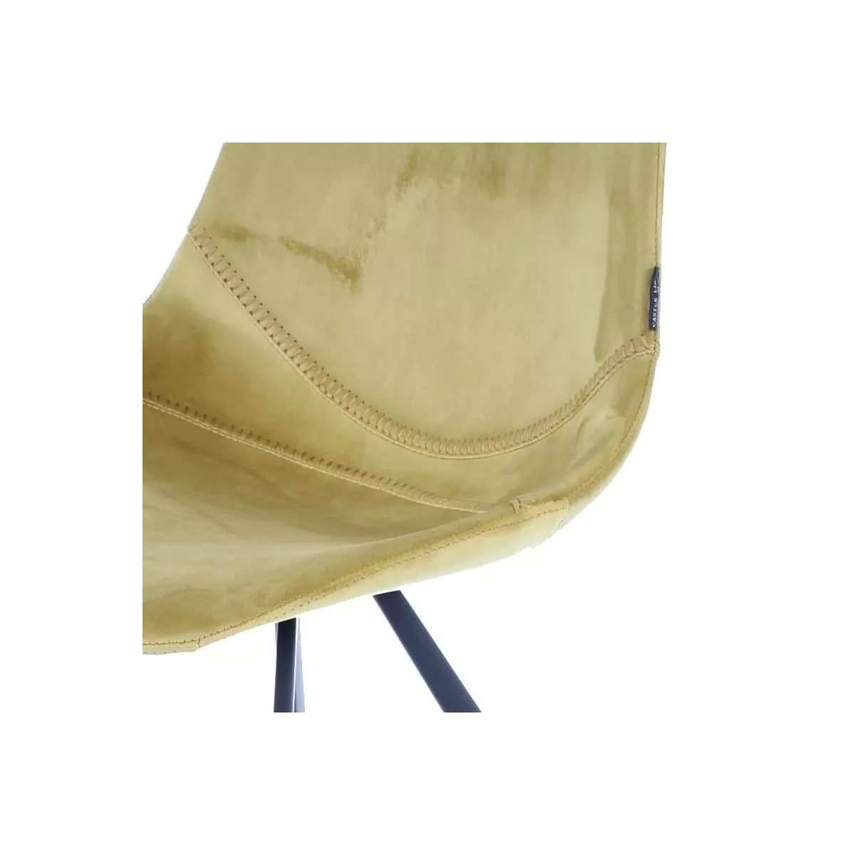 Chaise Happy Velours Moutarde