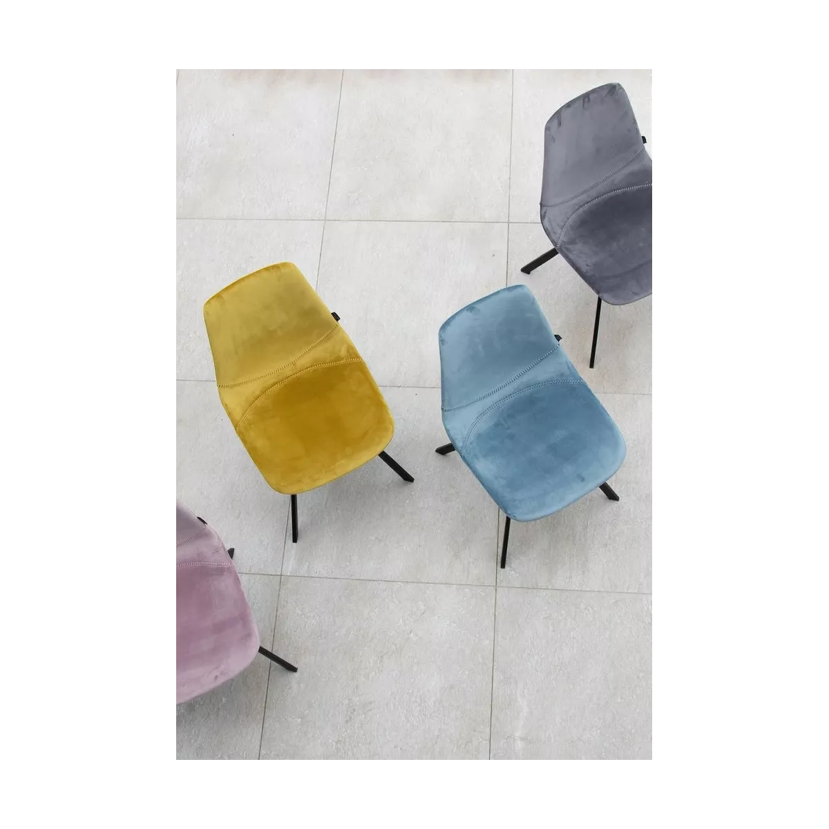 Chaise Happy Velours Rose
