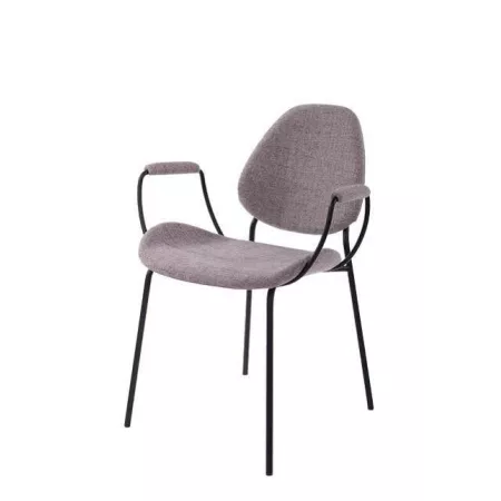Chaise Nola en Tissus Gris et structure Métal Noir