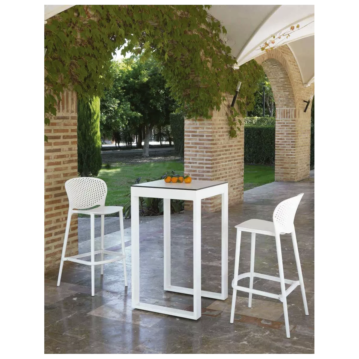 Mange Debout Nerja 60x60 cm  Nerja en Aluminium Blanc