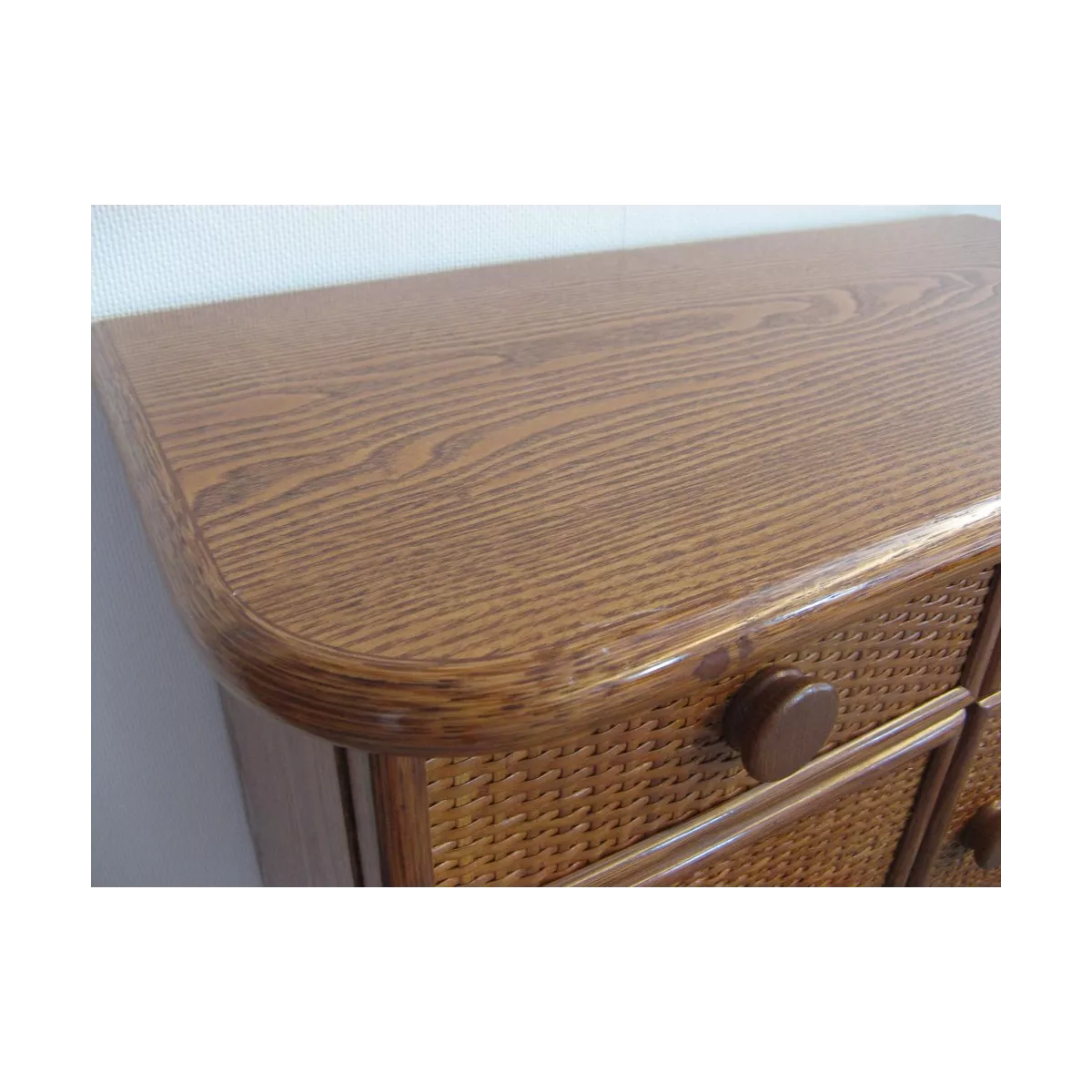 Meuble Zante 67x34 : 2 Portes et 2 Tiroirs Merisier