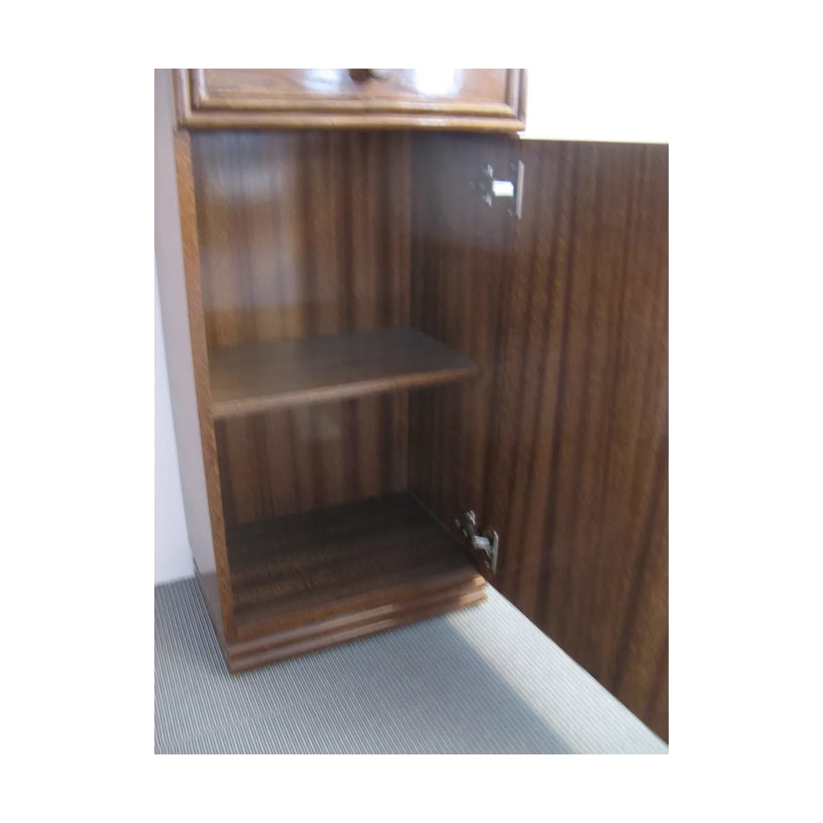 Meuble Téléphone en Rotin  47x34 : 1 Porte et 1 Tiroir Nogal