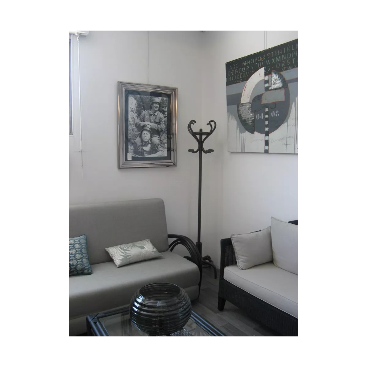 Porte Manteaux Rotin Coloris Gris Titan