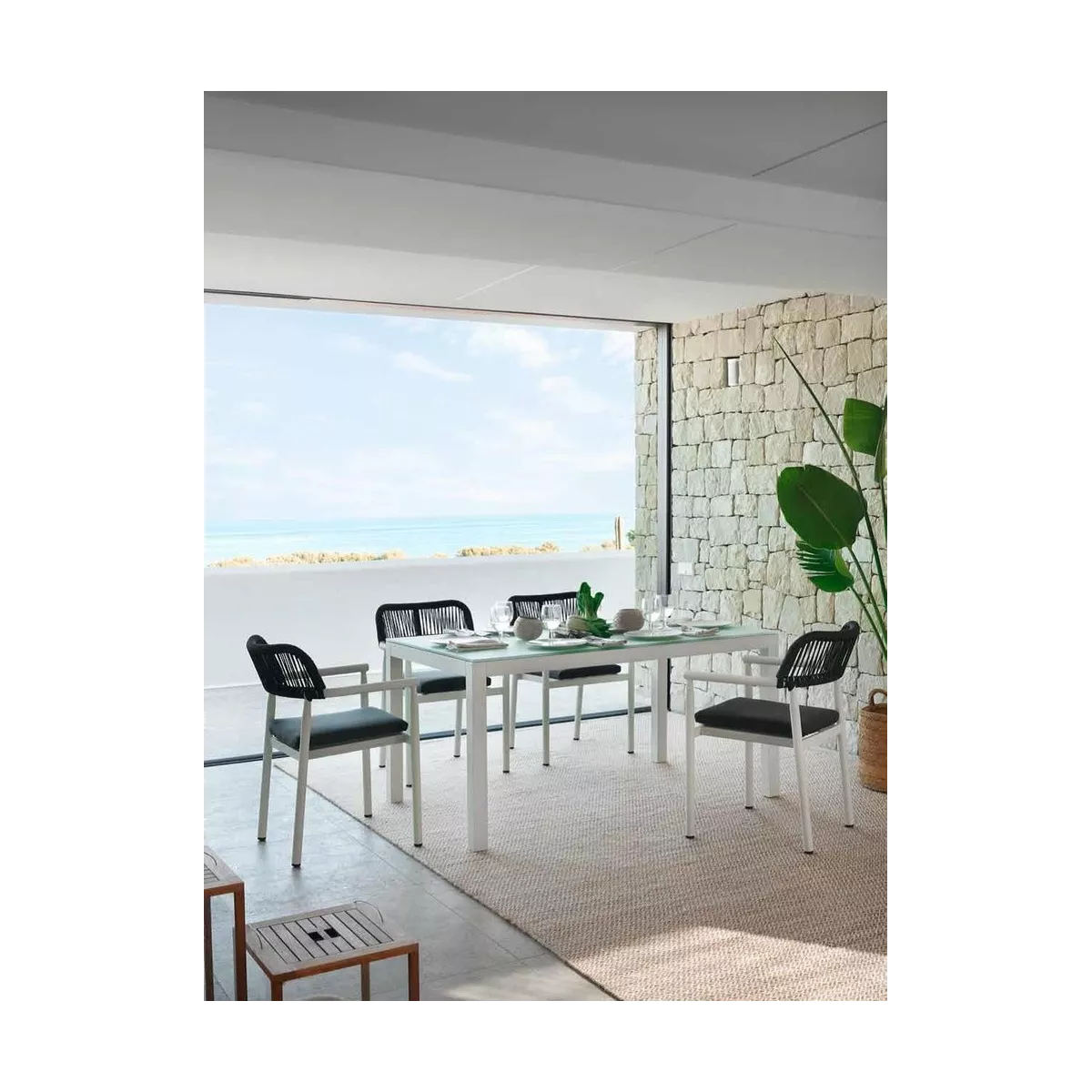 Table 180x100  Kurve Aluminium et Verre