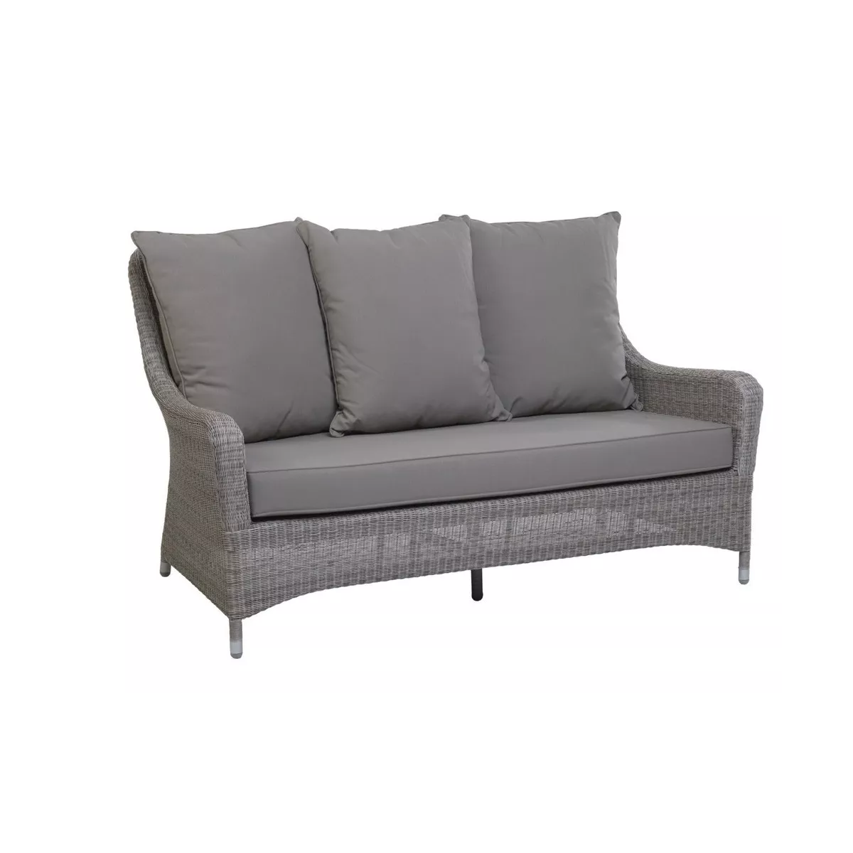 Salon Transat Résine Gris Canapé + 2 fauteuils