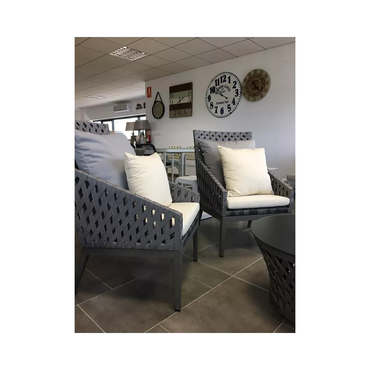 Fauteuil Résine Tape Gris