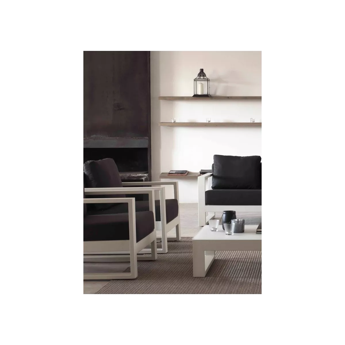 Fauteuil Bianco en Aluminium Blanc