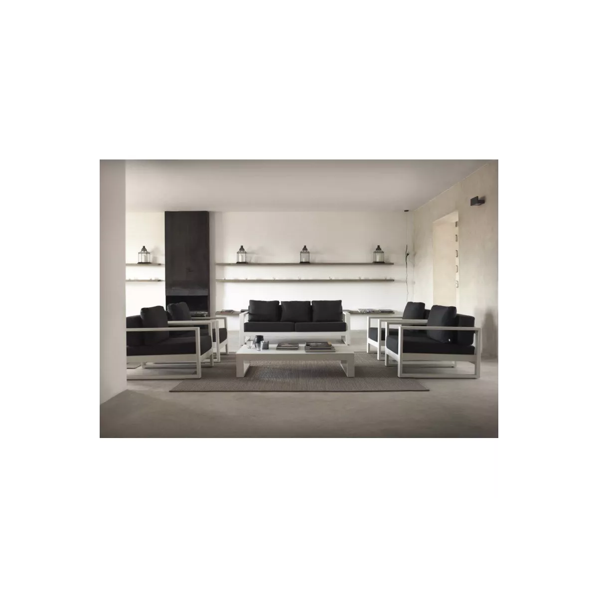 Fauteuil Bianco en Aluminium Blanc