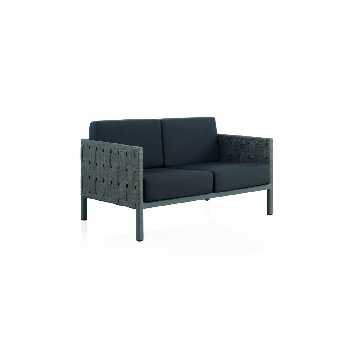 Canapé 2 Places Cube Aluminium Gris