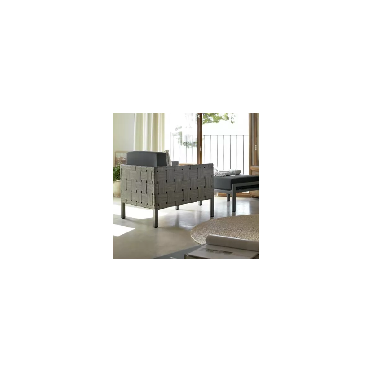 Pouf Cube Aluminium Gris