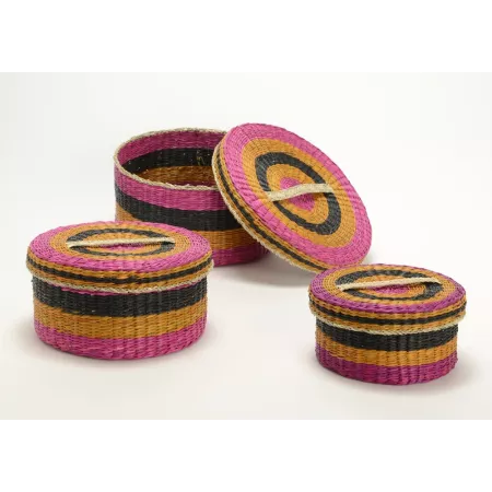 Boites en jonc Fuschia