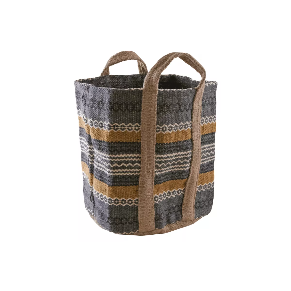 Corbeille en jute Gris et Jaune