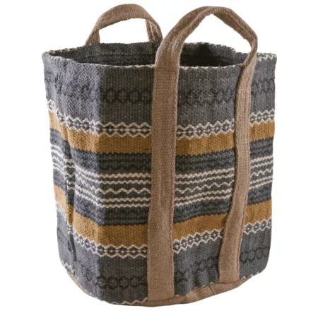 Corbeille en jute Gris et Jaune
