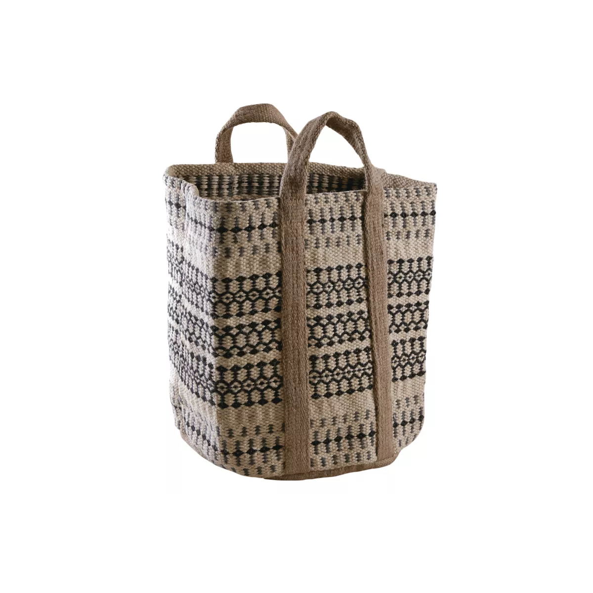 Corbeille en jute Noir et Blanc