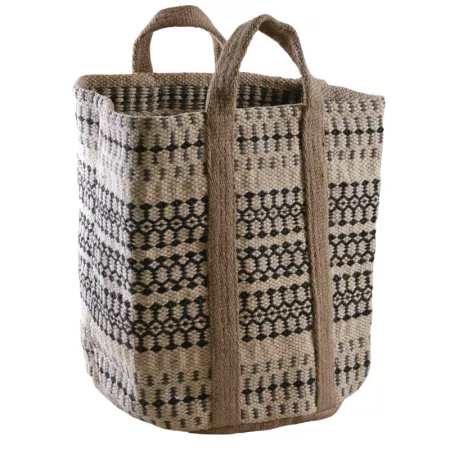 Corbeille en jute Noir et Blanc