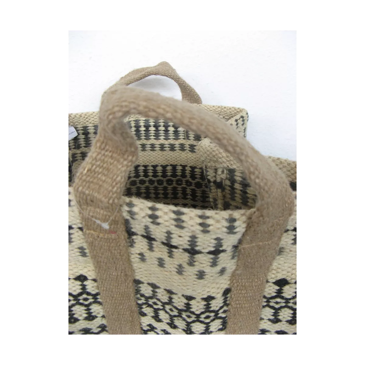 Corbeille en jute Noir et Blanc