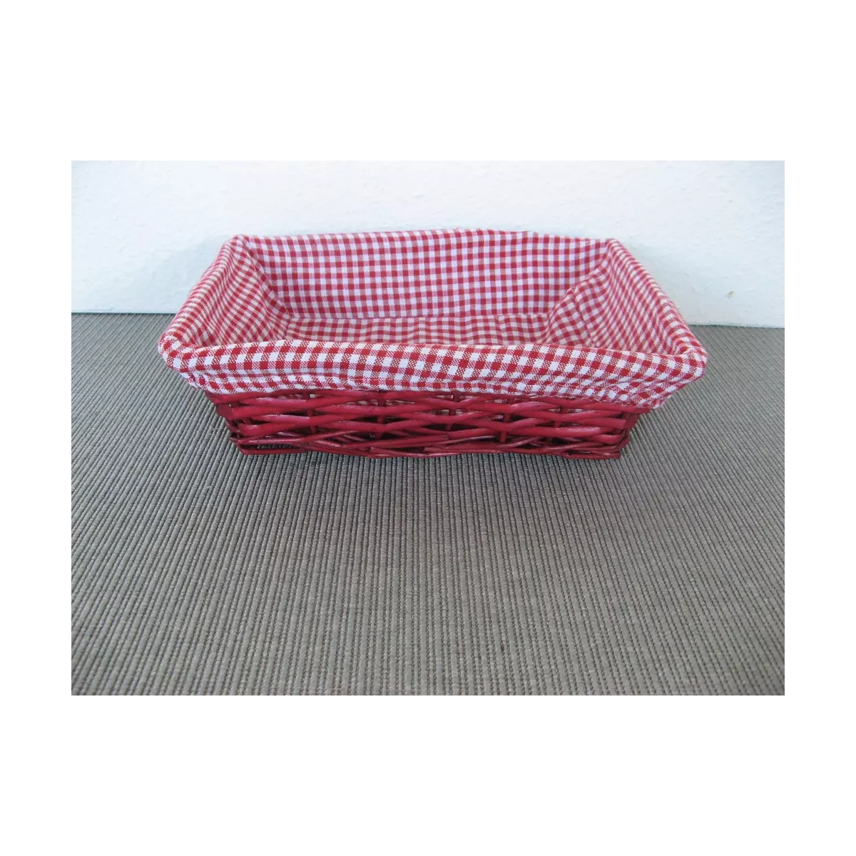 Corbeille rectangulaire en éclisse rouge 33x23
