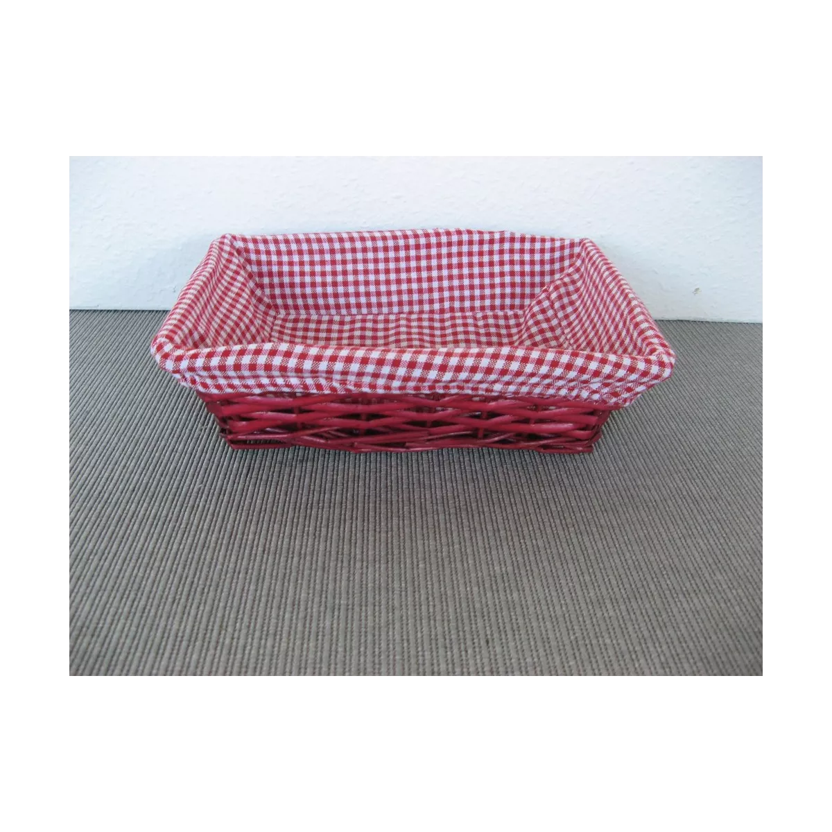 Corbeille rectangulaire en éclisse rouge 33x23