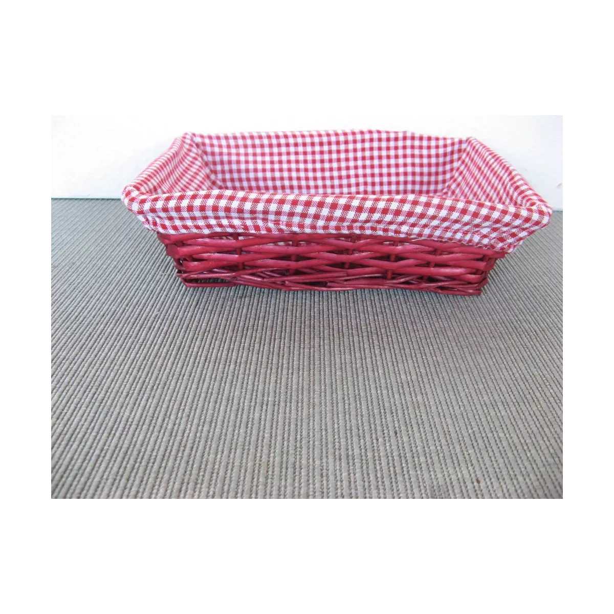 Corbeille rectangulaire en éclisse rouge 33x23