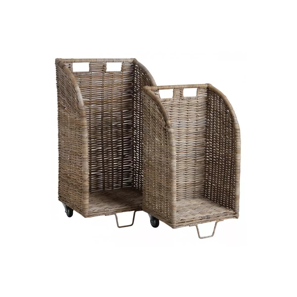 Chariot à bûches rotin 44x34