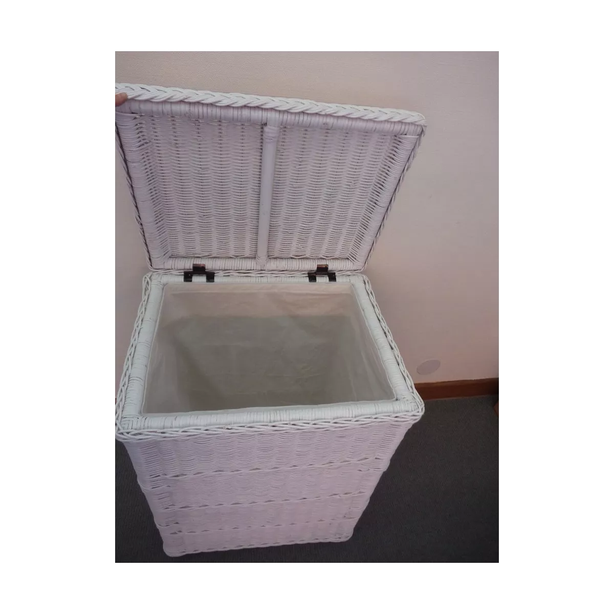 Panière à Linge 50x40 Blanc Laqué
