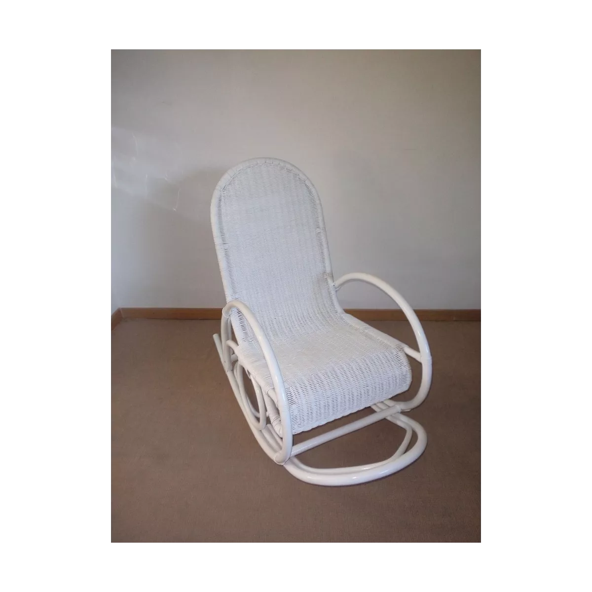 Rocking Renneta Rotin Blanc