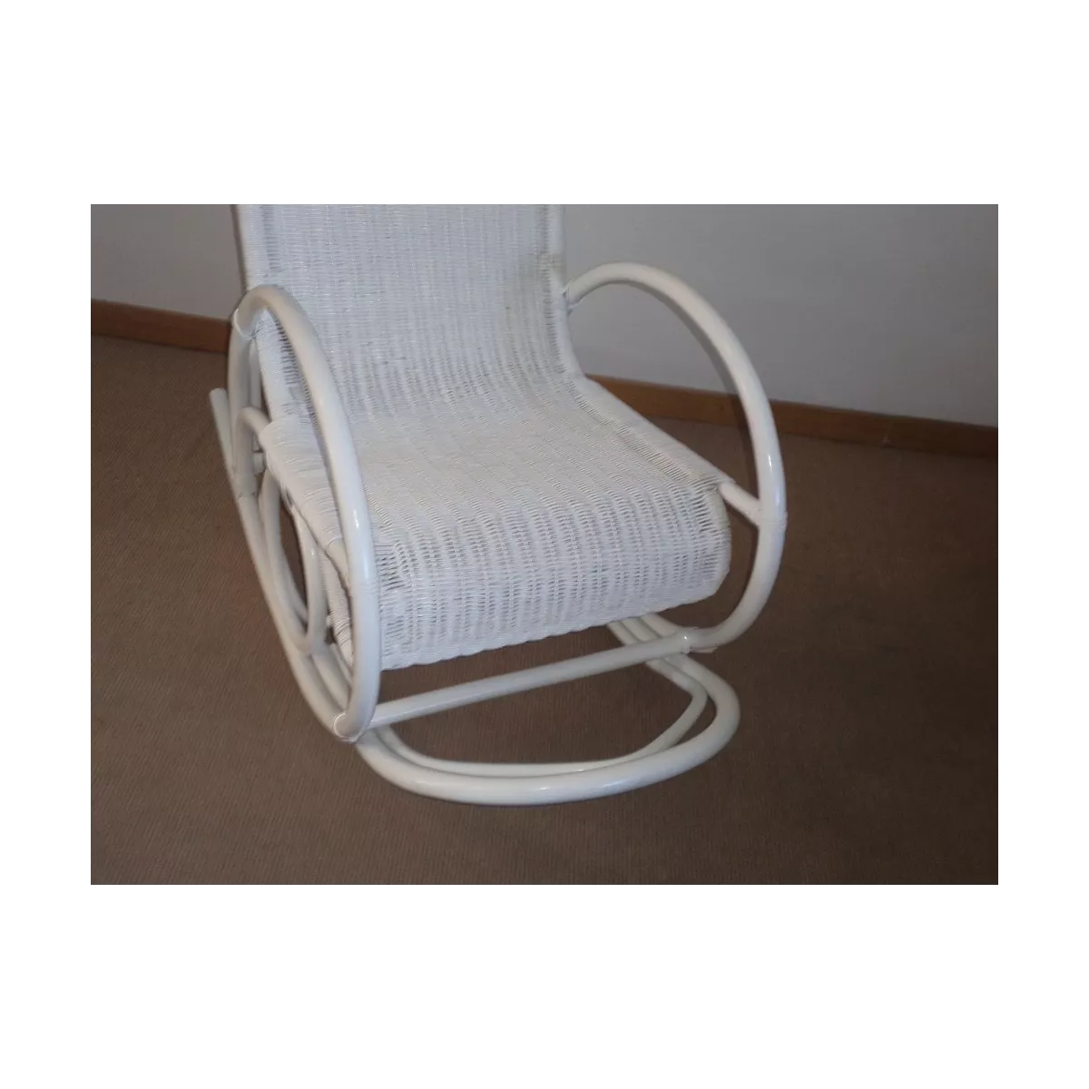 Rocking Renneta Rotin Blanc