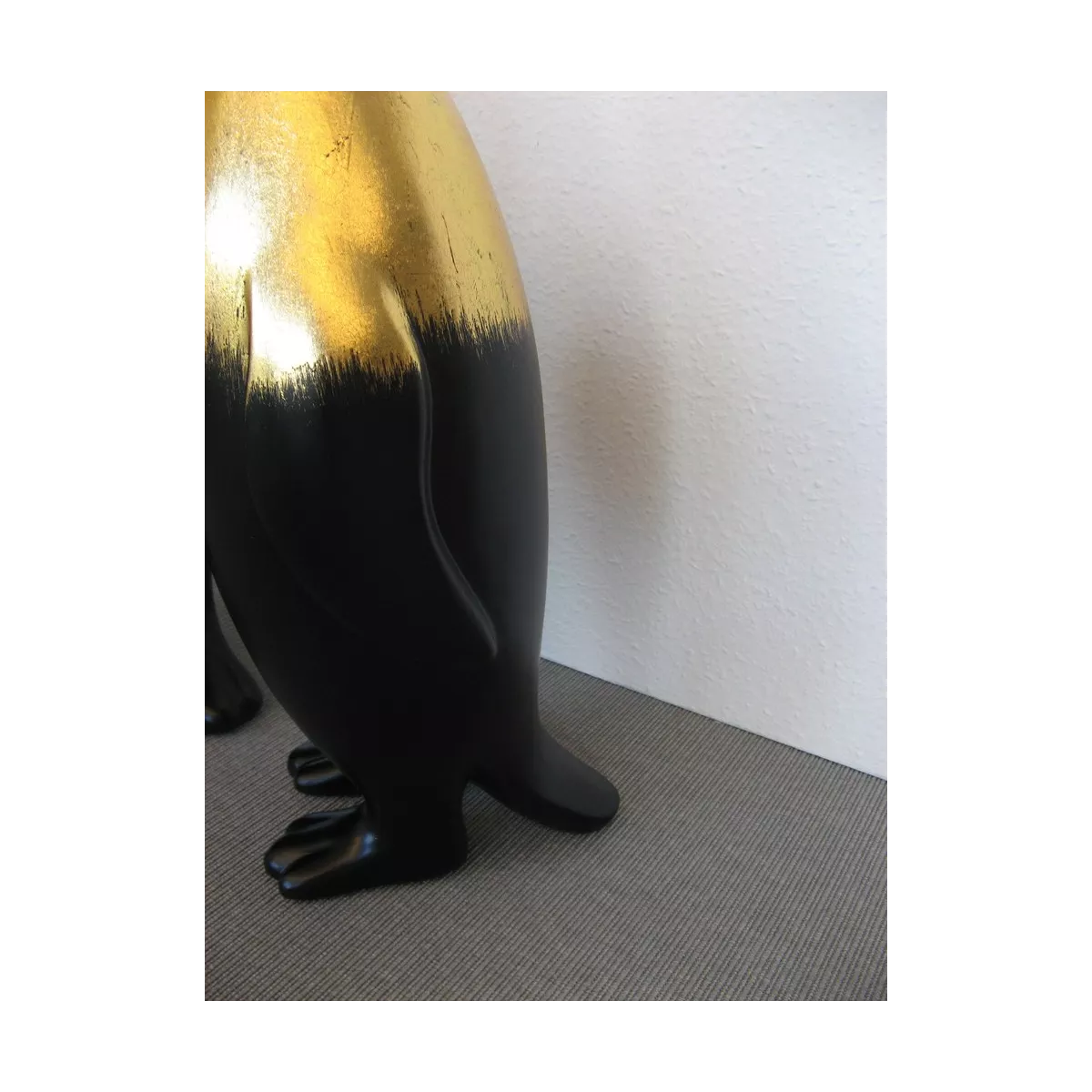 Statue Pingouin Noir et Or H.80cm