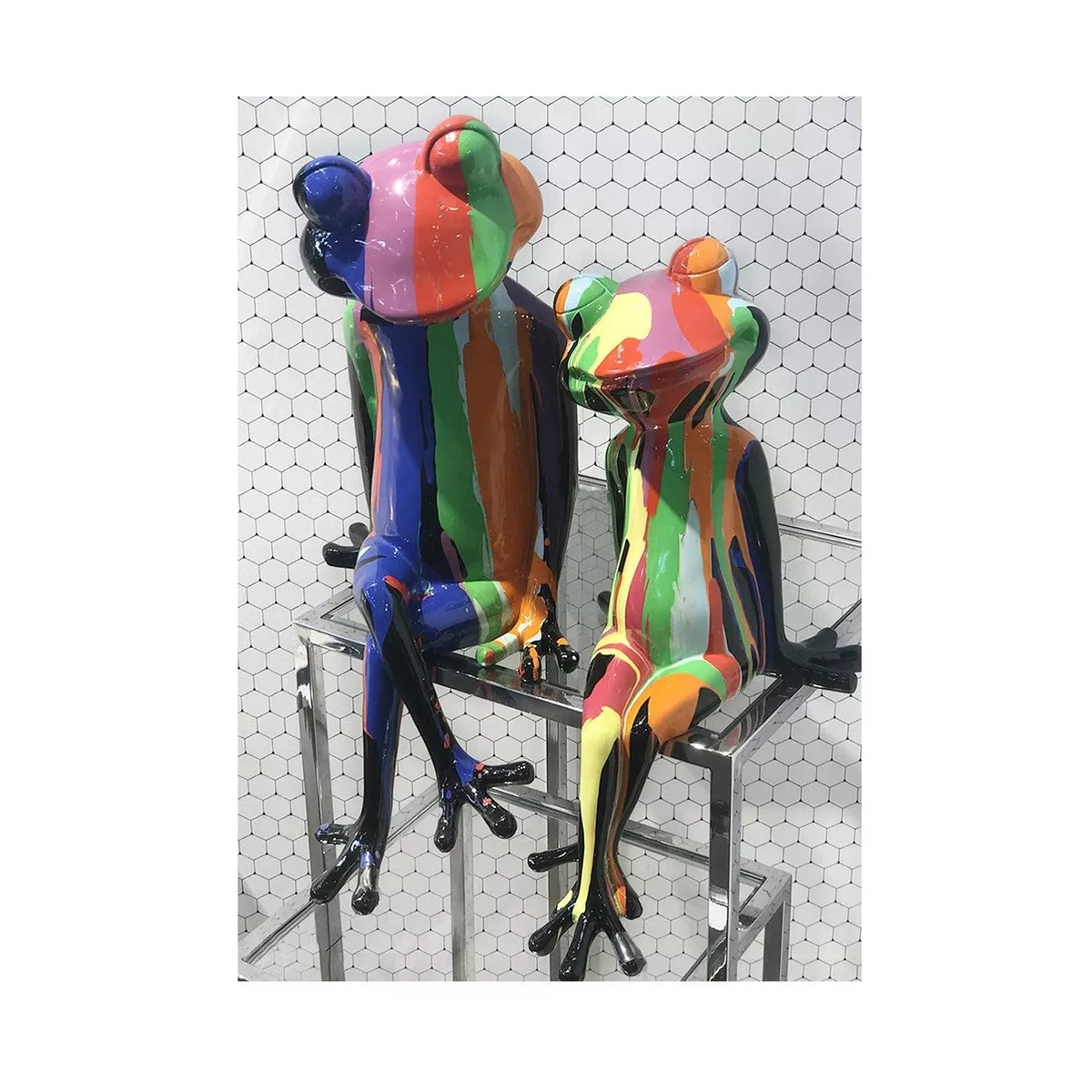 Statue Grenouille H 56 cm Coloré