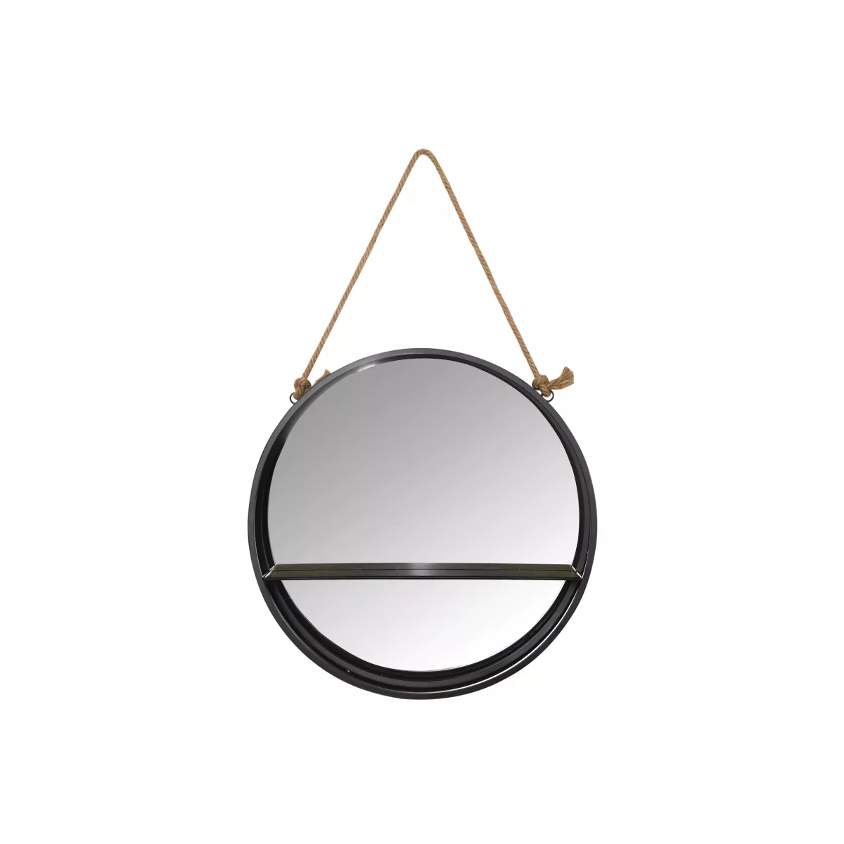 Miroir Métal noir avec 1 étagère