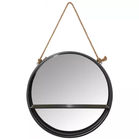 Miroir Métal noir avec 1 étagère