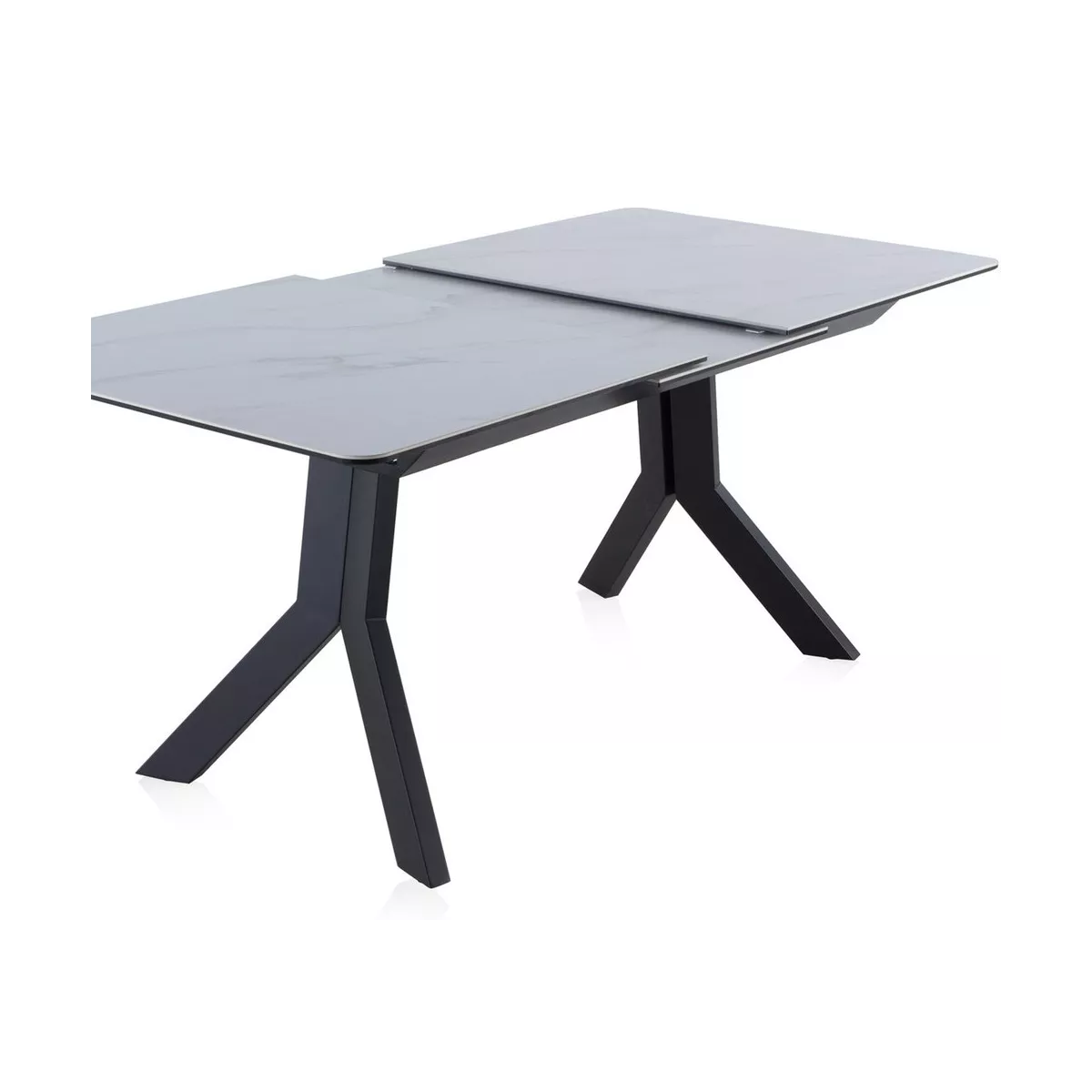Table Formentera  en Céramique Marbre et Métal Noir