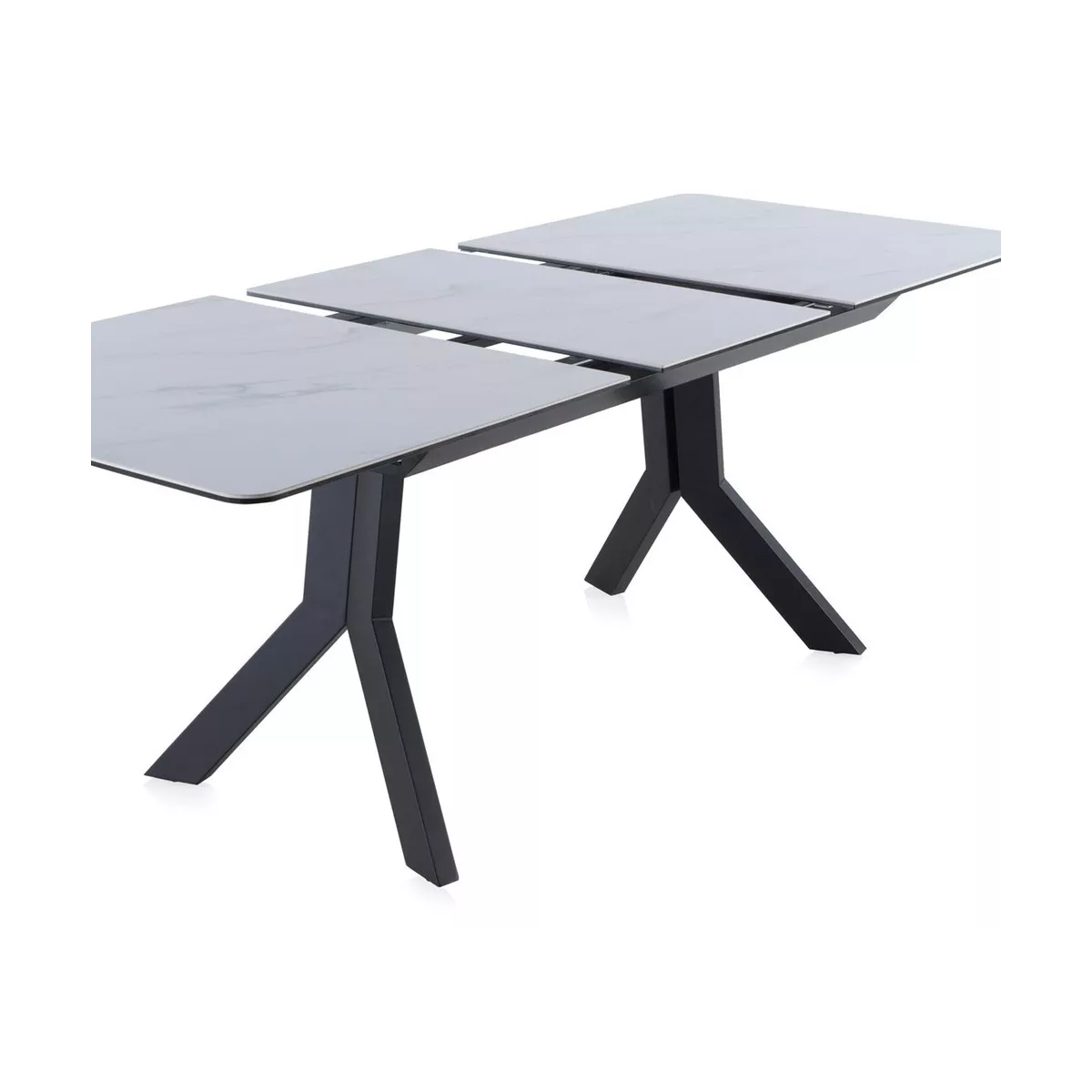 Table Formentera  en Céramique Marbre et Métal Noir