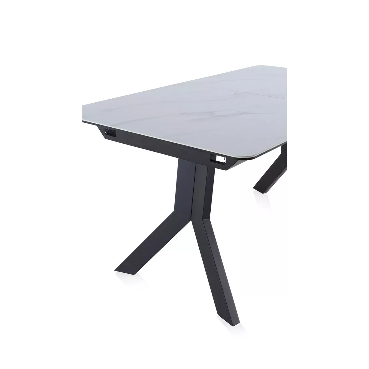 Table Formentera  en Céramique Marbre et Métal Noir