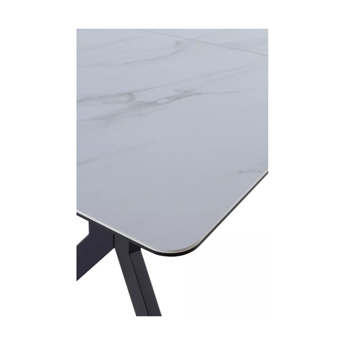 Table Formentera  en Céramique Marbre et Métal Noir