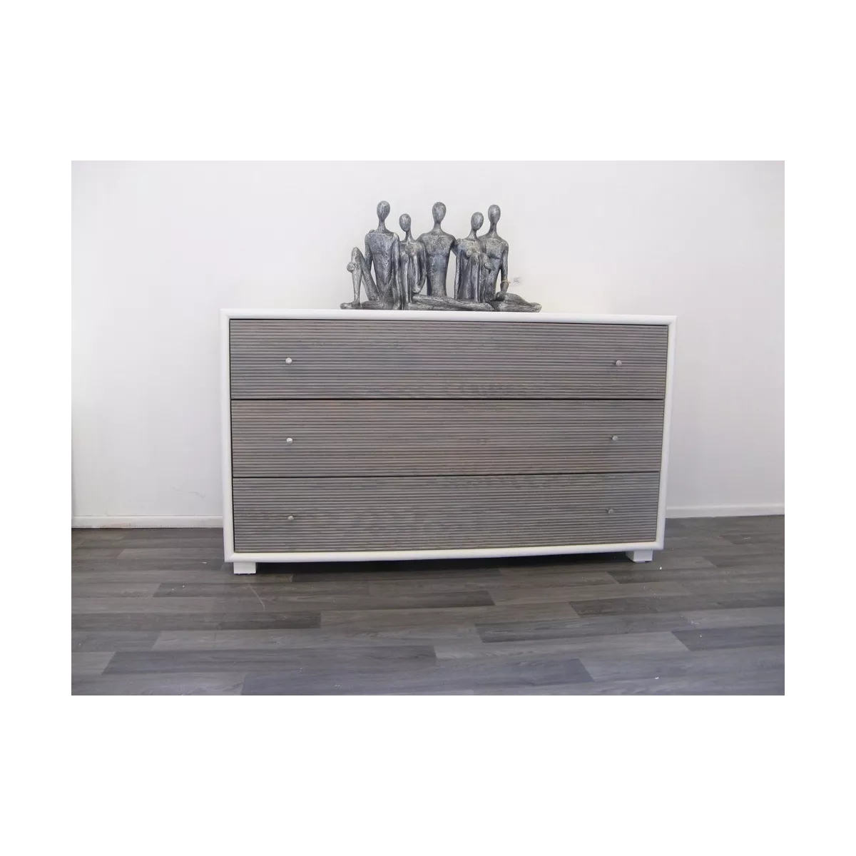 Commode Sendaï Bicolore Blanc et Gris