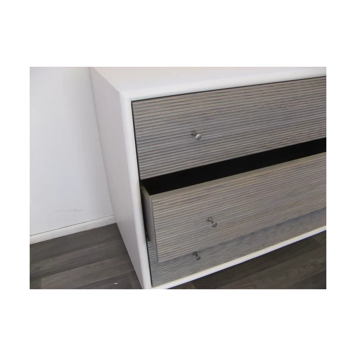 Commode Sendaï Bicolore Blanc et Gris