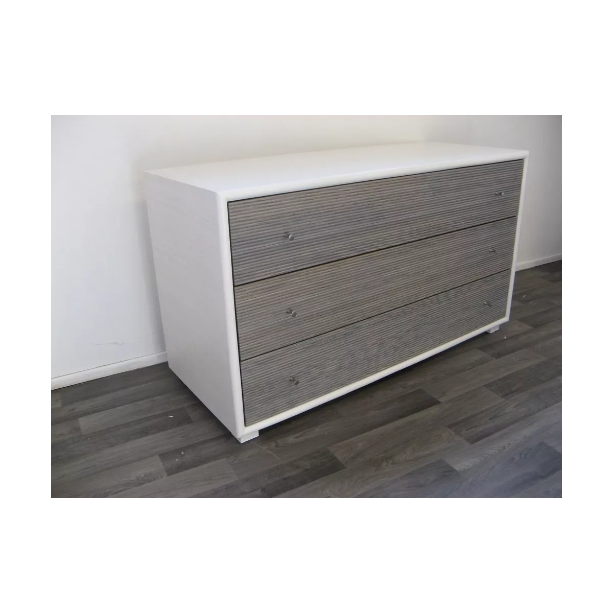 Commode Sendaï Bicolore Blanc et Gris