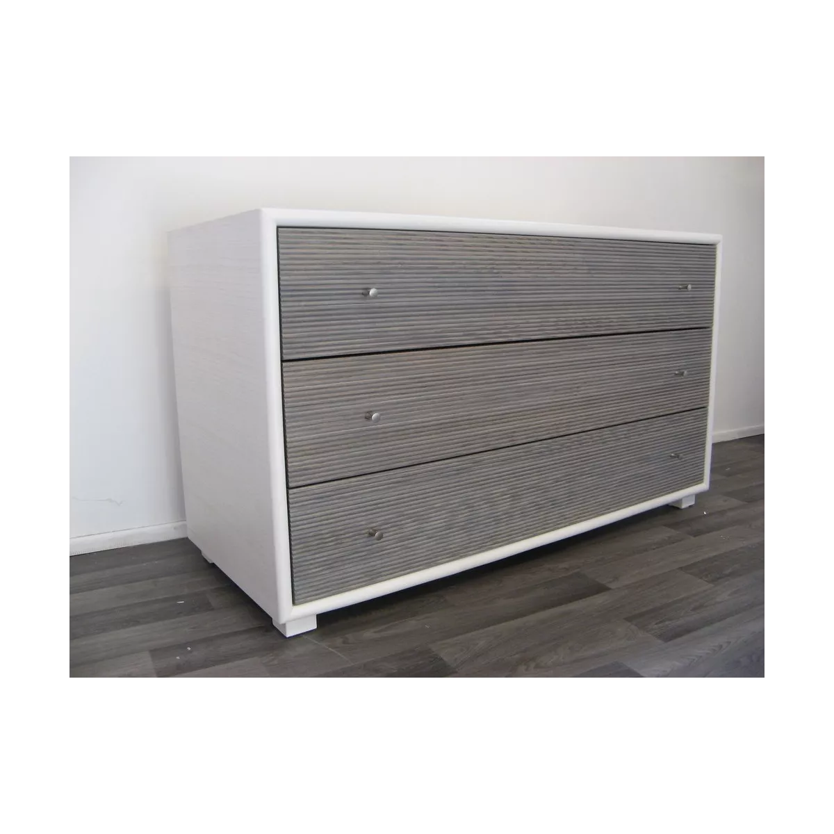Commode Sendaï Bicolore Blanc et Gris