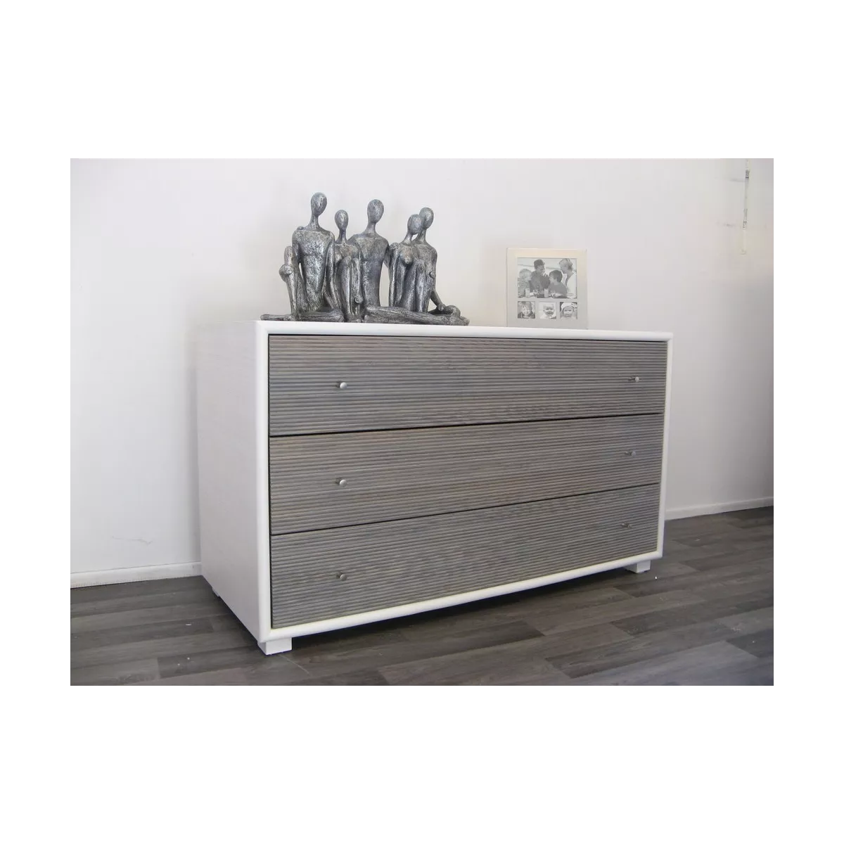 Commode Sendaï Bicolore Blanc et Gris